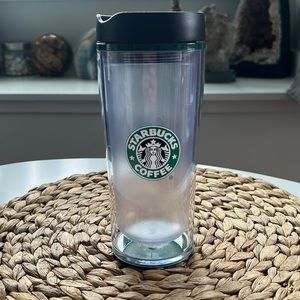 Vintage 2009 Starbucks plastic double walled 16oz travel tumbler.